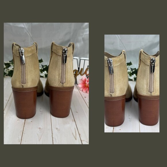 Vince Camuto “Wellinda” Suede Ankle Booties - Sand / Light Taupe - 9M - Picture 4 of 7